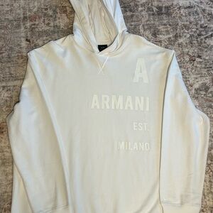Armani Exchange White Hoodie for Men